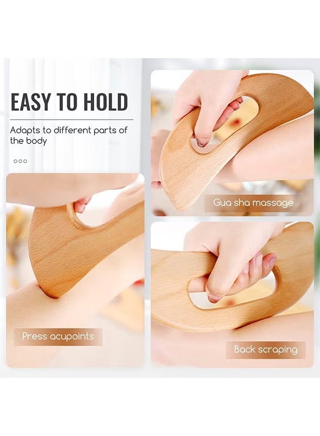 HTKCRX Wooden Massage Tools Gua Sha Tools, Scraping And Massaging Muscles To Relax The Muscles Throughout The Body, Achieving The Effect Of Relieving Body Pain - Image 2